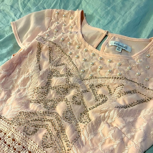 Vintage Francesca’s Mini Dress Size XS in Blush - Picture 2 of 4